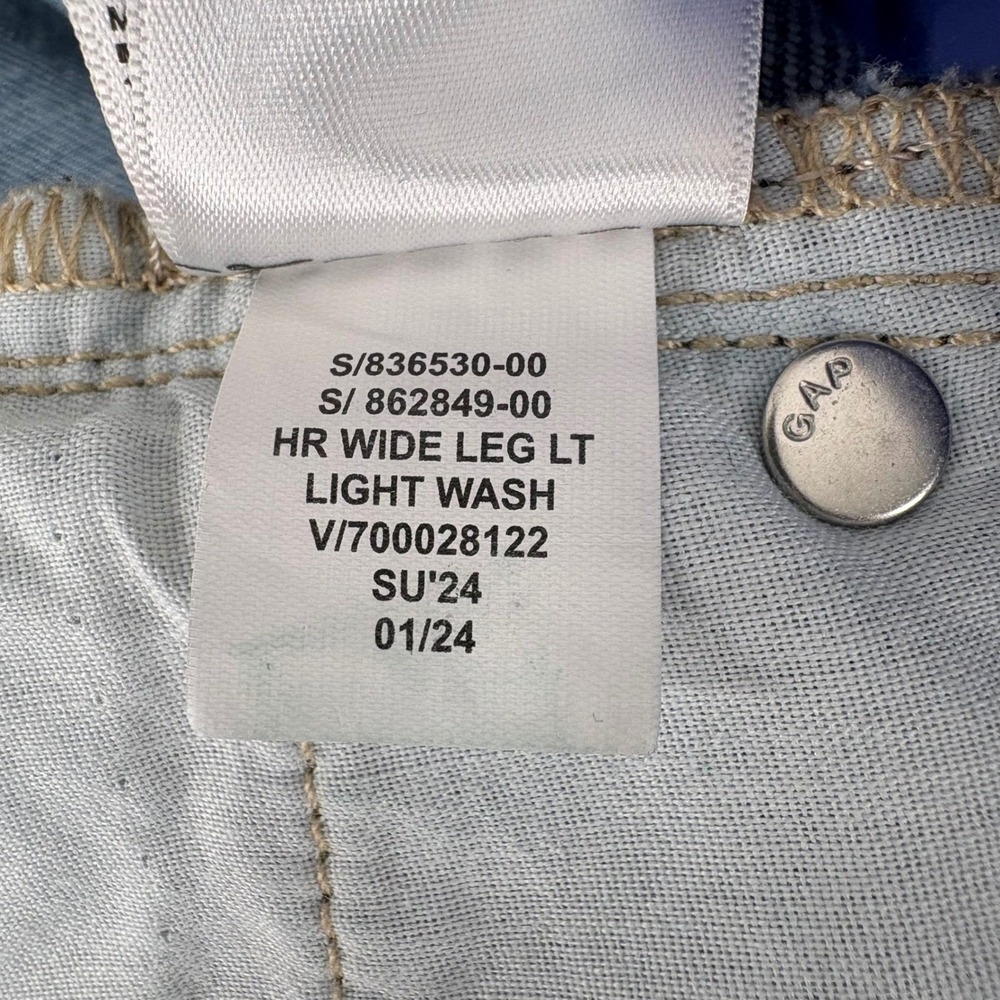 Gap Cargo Jeans Womens 14/32R (Fits 34x30) High Rise Light Wash Wide Leg Baggy - Picture 9 of 13